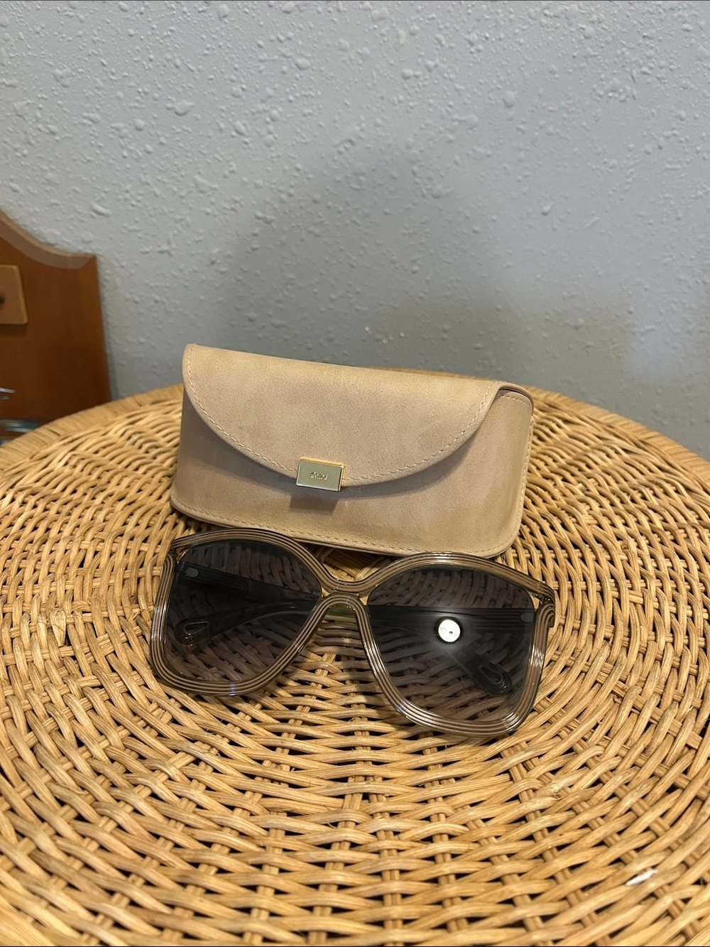 Chloe Rita Cat Eye Oversized CE737S Sunglasses Beige Neutral